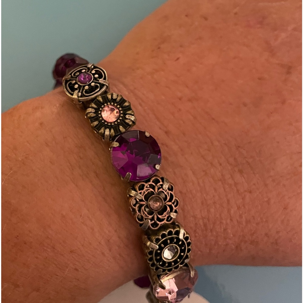 Purple pull on bracelet